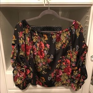 Likely Off-the-Shoulder Floral-Print Satin Top